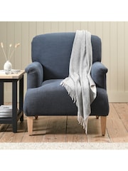 Cotswold Company Indigo George Cotton Linen Weave Armchair - Image 1 of 5