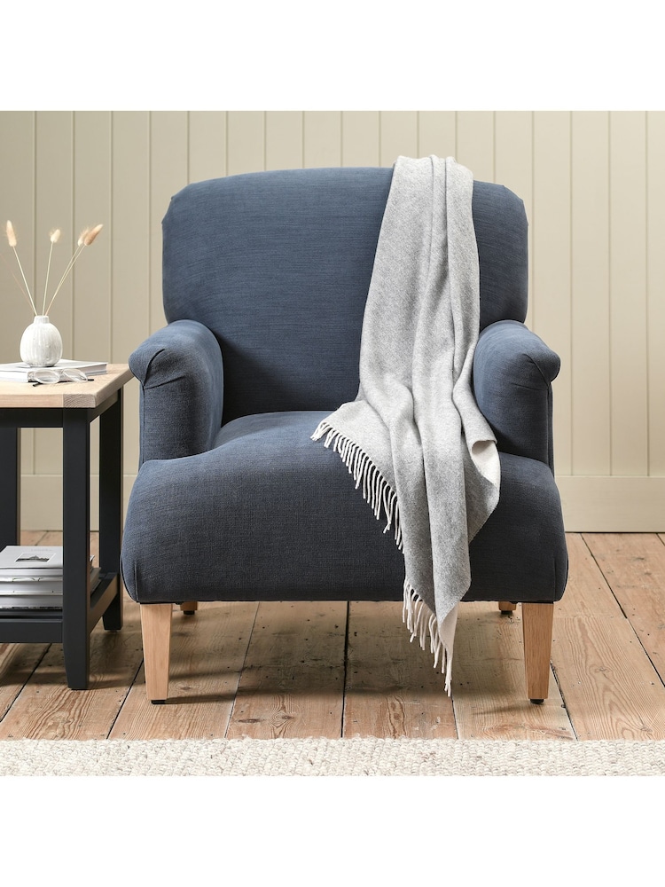 Cotswold Company Indigo George Cotton Linen Weave Armchair - Image 1 of 5