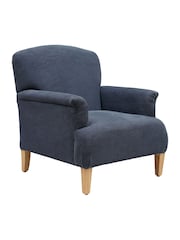 Cotswold Company Indigo George Cotton Linen Weave Armchair - Image 3 of 5