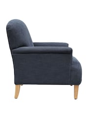 Cotswold Company Indigo George Cotton Linen Weave Armchair - Image 4 of 5