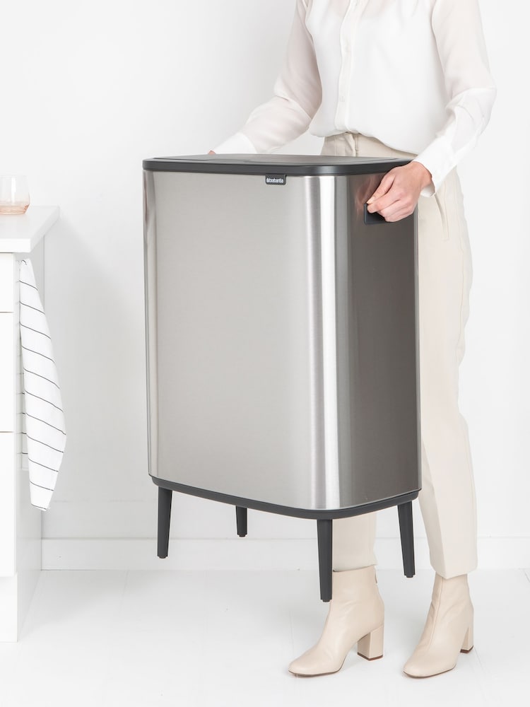 Brabantia Matt Steel Fingerprint Proof Bo Hi 2 x 30L Touch Bin - Image 2 of 6