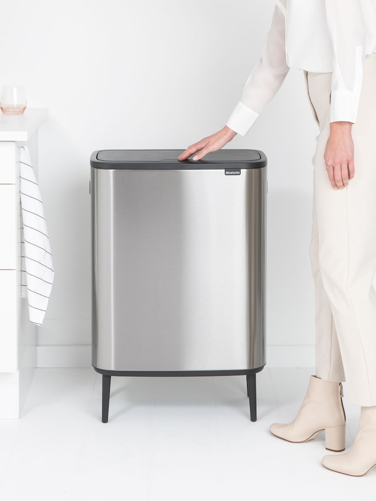 Brabantia Matt Steel Fingerprint Proof Bo Hi 2 x 30L Touch Bin - Image 6 of 6