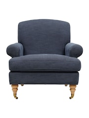 Cotswold Company Indigo William Cotton Linen Weave Armchair - Image 2 of 5