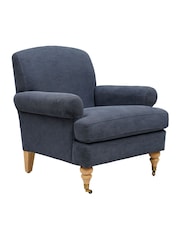 Cotswold Company Indigo William Cotton Linen Weave Armchair - Image 3 of 5