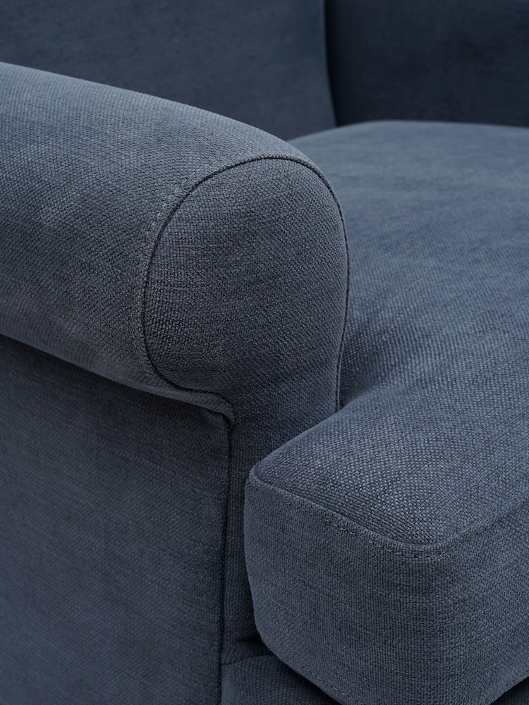 Cotswold Company Indigo William Cotton Linen Weave Armchair - Image 5 of 5