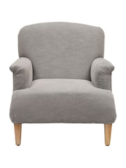 Cotswold Company Mid Grey George Cotton Linen Weave Armchair - Image 2 of 5