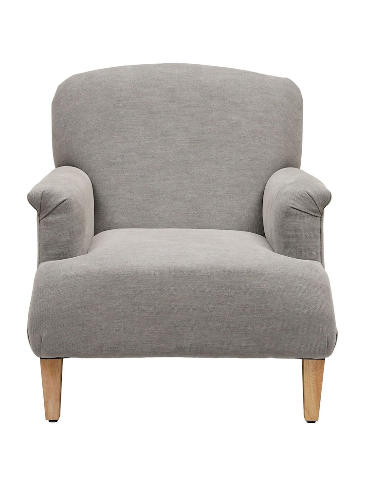 Cotswold Company Mid Grey George Cotton Linen Weave Armchair - Image 2 of 5