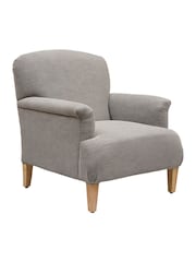 Cotswold Company Mid Grey George Cotton Linen Weave Armchair - Image 3 of 5