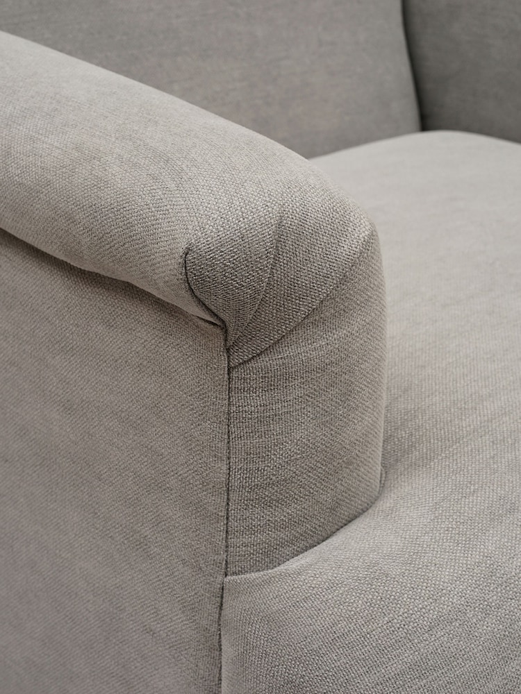Cotswold Company Mid Grey George Cotton Linen Weave Armchair - Image 5 of 5