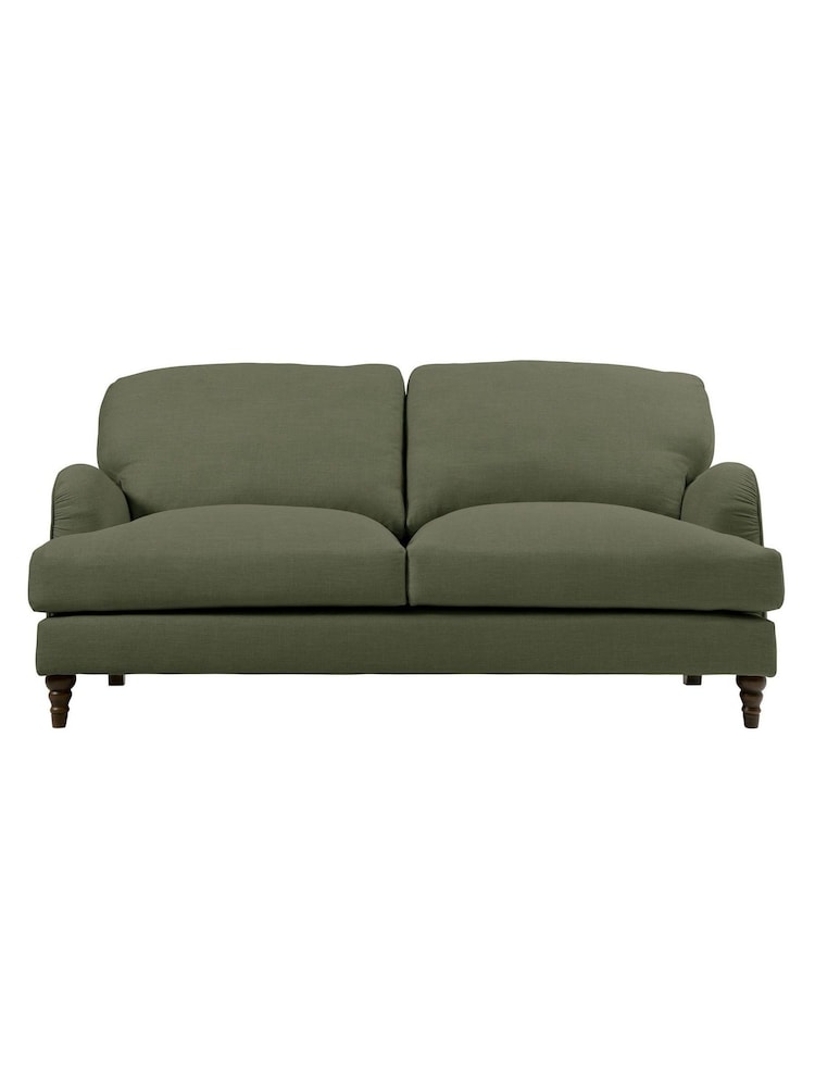 Cotswold Company Forest Green Linen Burton 3 Seater Sofa - Image 1 of 4 Cotswold Company Forest Green Linen Burton 3 Seater Sofa - Image 1 of 4