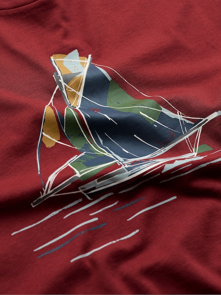 Seasalt Cornwall Red Midwatch T-Shirt - Image 5 of 5 Seasalt Cornwall Red Midwatch T-Shirt - Image 5 of 5