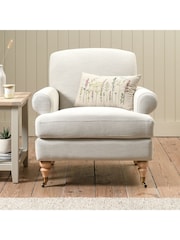 Cotswold Company Natural William Cotton Linen Weave Armchair - Image 1 of 5