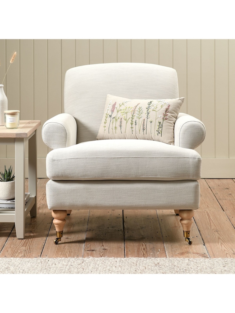 Cotswold Company Natural William Cotton Linen Weave Armchair - Image 1 of 5