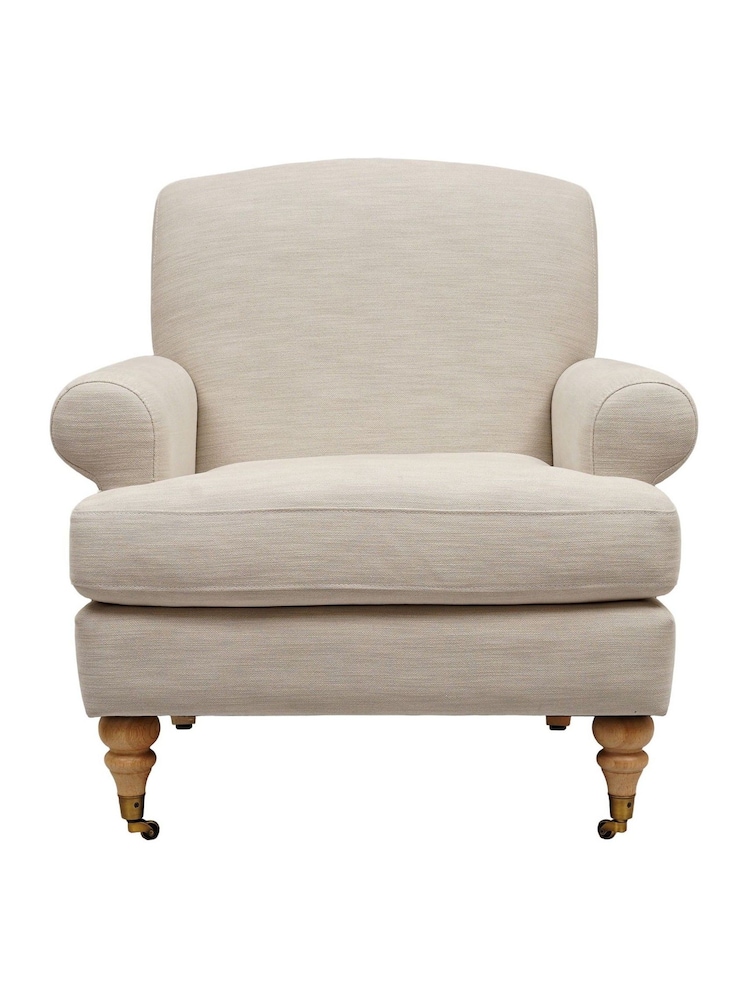 Cotswold Company Natural William Cotton Linen Weave Armchair - Image 2 of 5