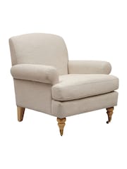 Cotswold Company Natural William Cotton Linen Weave Armchair - Image 3 of 5