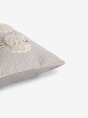 Grey 50 x 30cm Cosy Bouclé Textured Sheep Trio Cushion - Image 4 of 4