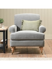 Cotswold Company Mid Grey William Cotton Linen Weave Armchair - Image 1 of 5