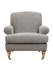 Cotswold Company Mid Grey William Cotton Linen Weave Armchair - Image 2 of 5