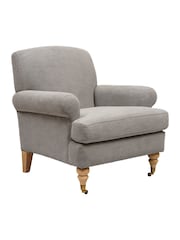 Cotswold Company Mid Grey William Cotton Linen Weave Armchair - Image 3 of 5