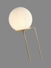Searchlight Antique Brass/White Sphere Floor Lamp - Image 3 of 3