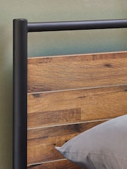 Oak Effect and Metal Bronx Kids Wooden Bed Frame - Image 2 of 5