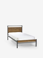 Oak Effect and Metal Bronx Kids Wooden Bed Frame - Image 4 of 5