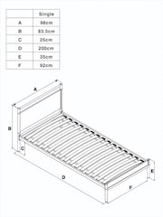 Oak Effect and Metal Bronx Kids Wooden Bed Frame - Image 5 of 5