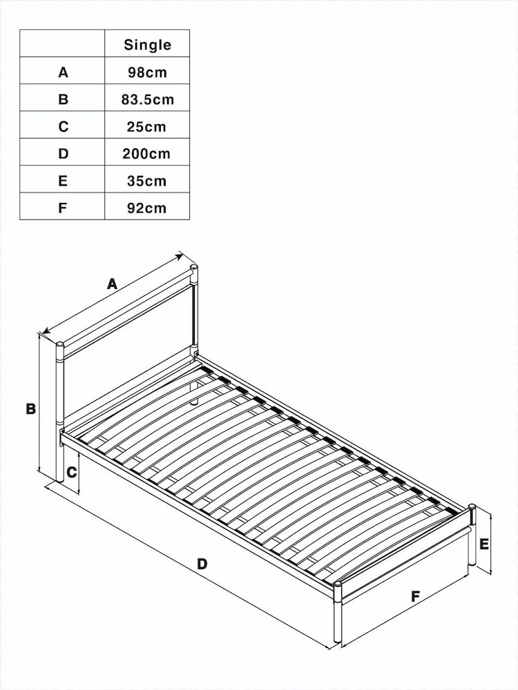 Oak Effect and Metal Bronx Kids Wooden Bed Frame - Image 5 of 5