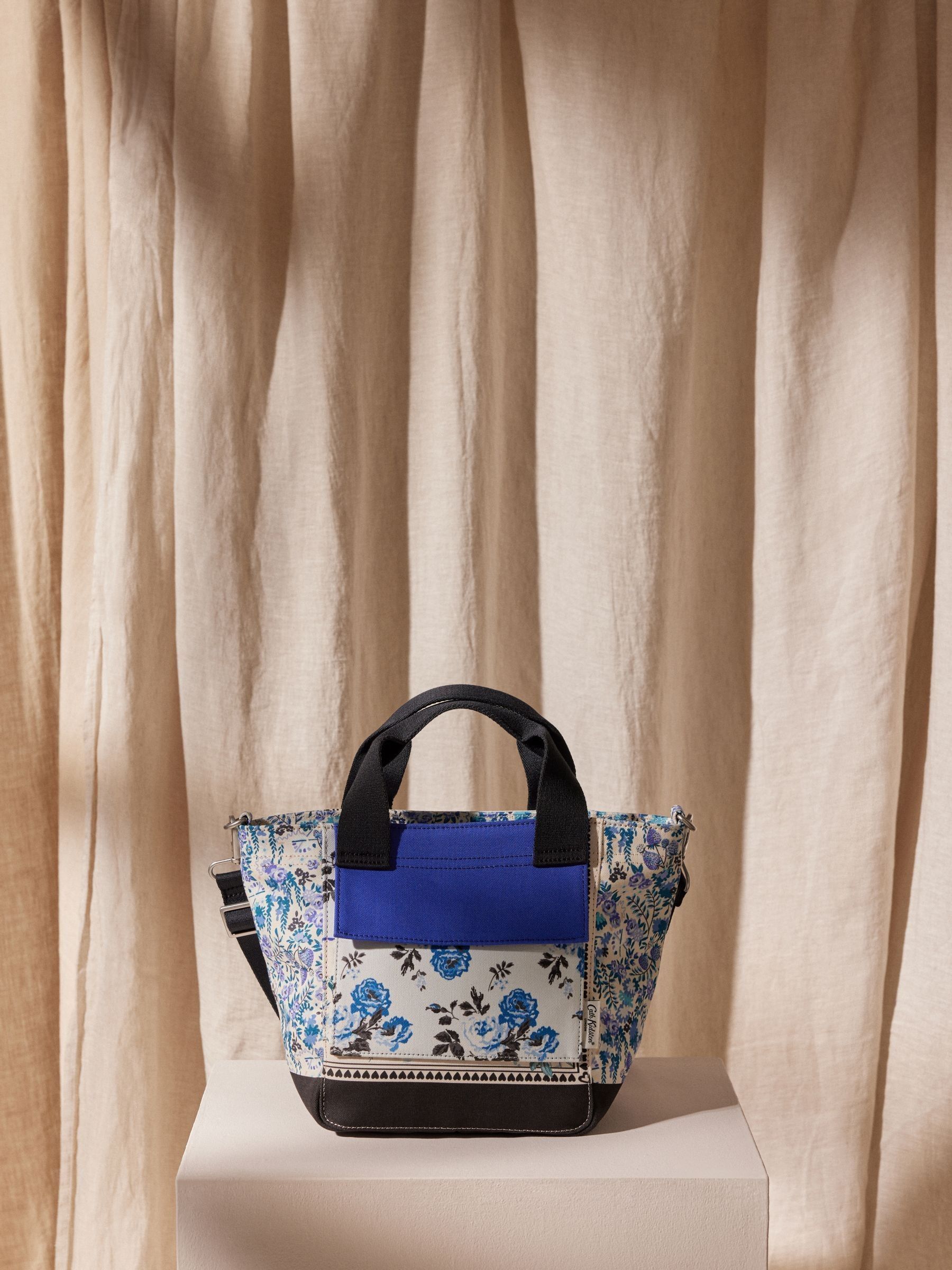 Cath Kidston Blue Strawberry Garden Print Small Bonded Tote Bag