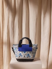 Cath Kidston Blue Strawberry Garden Print Small Bonded Tote Bag - Image 1 of 9