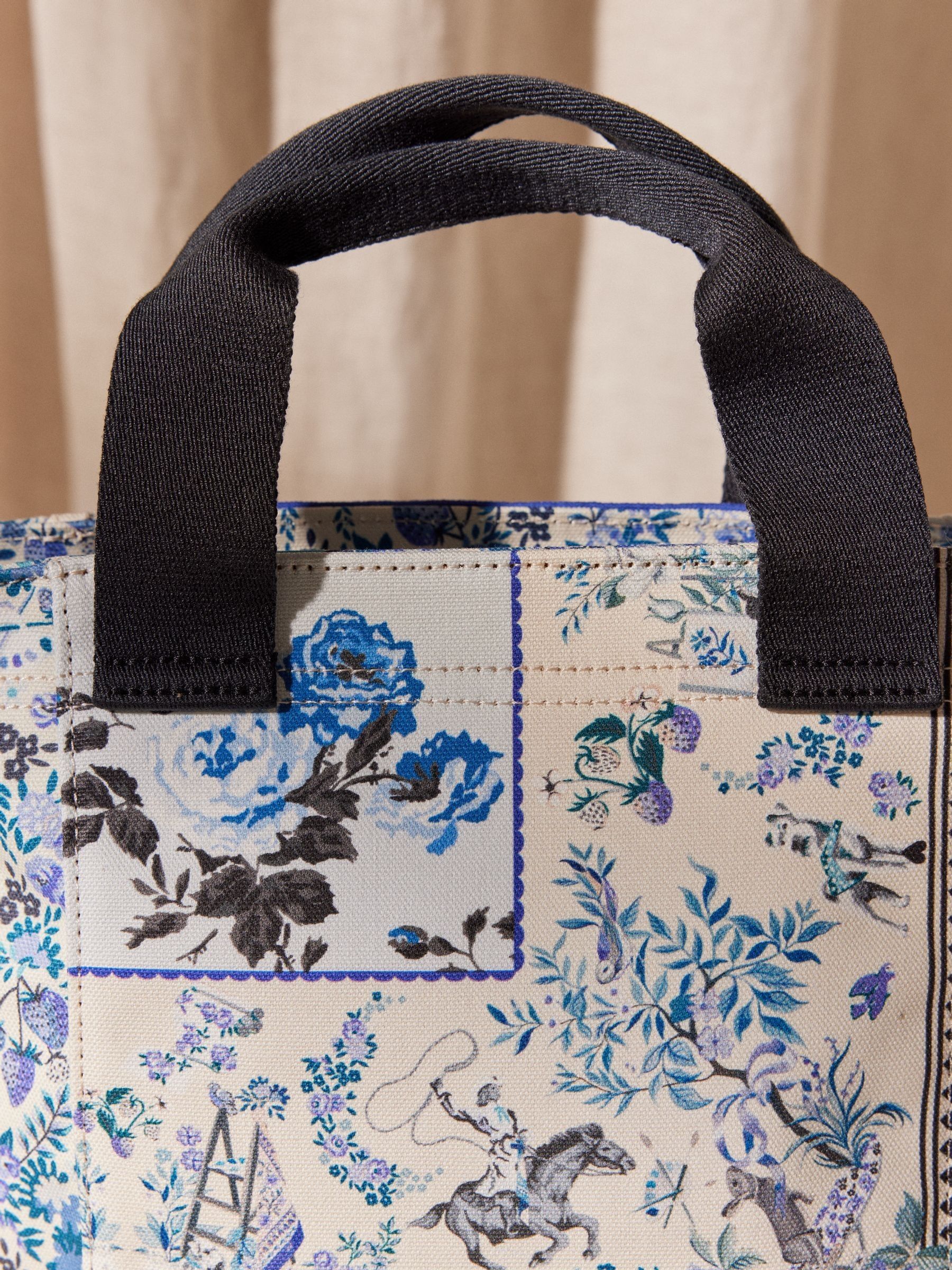 Buy Cath Kidston Blue Strawberry Garden Print Small Bonded Tote Bag from Next Luxembourg