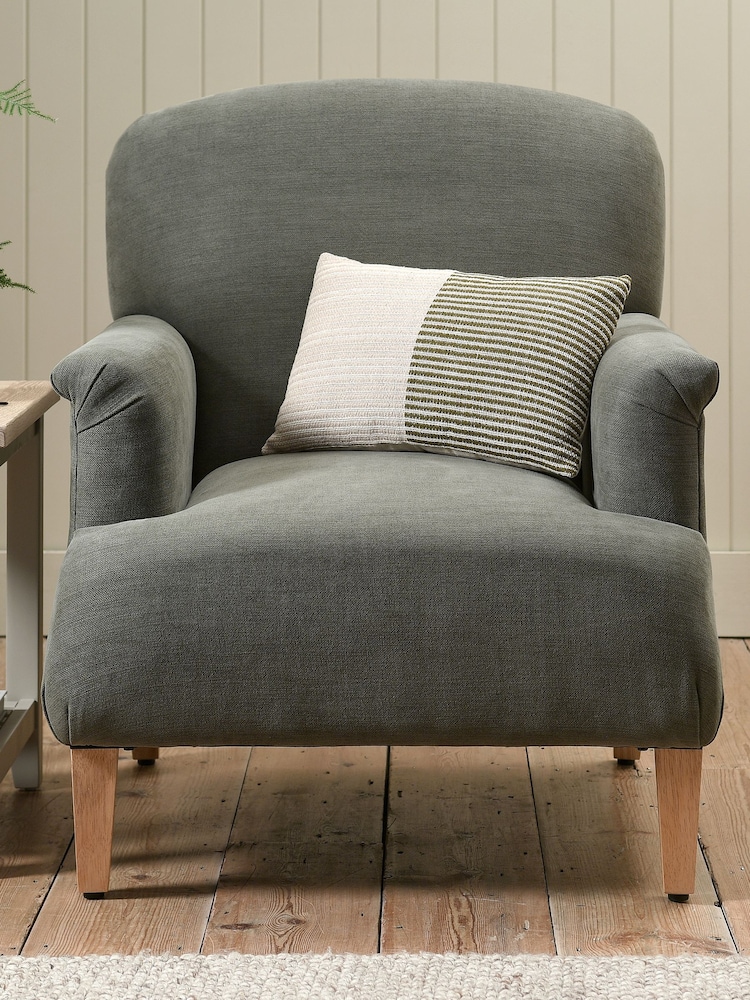 Cotswold Company Forest Green George Cotton Linen Weave Armchair - Image 1 of 5