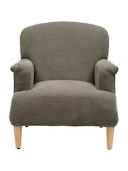 Cotswold Company Forest Green George Cotton Linen Weave Armchair - Image 2 of 5