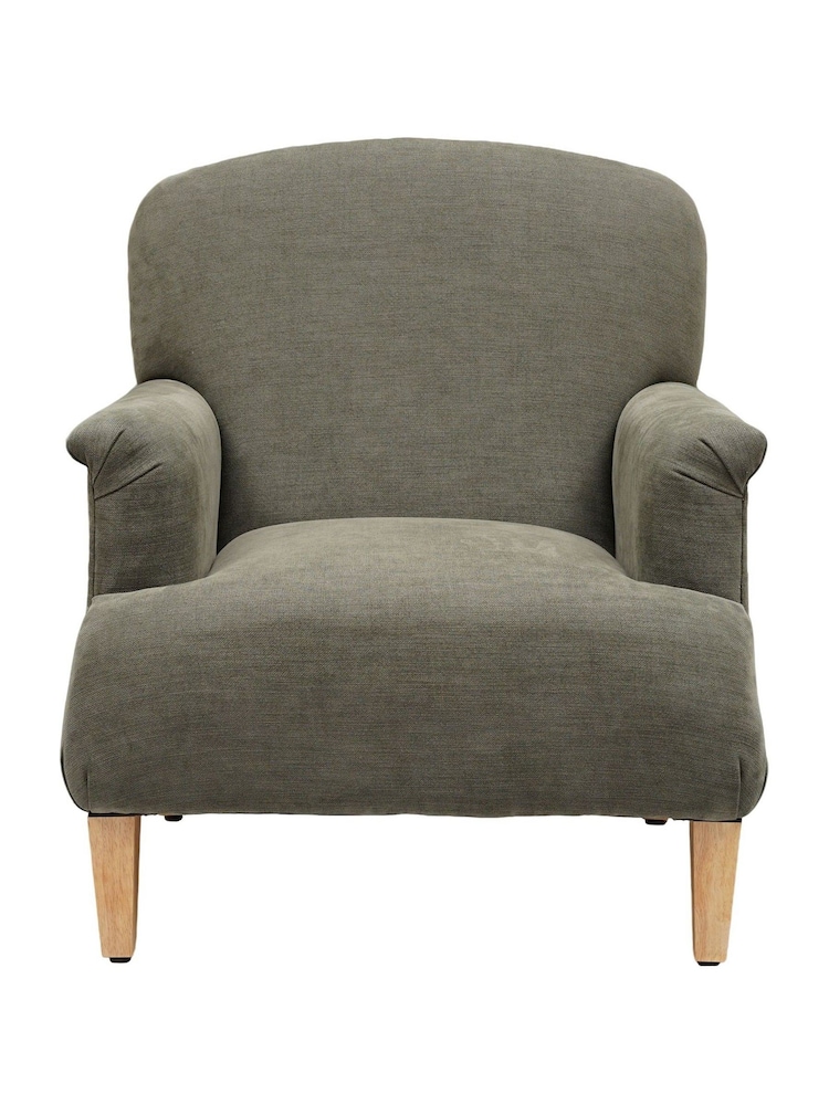Cotswold Company Forest Green George Cotton Linen Weave Armchair - Image 2 of 5