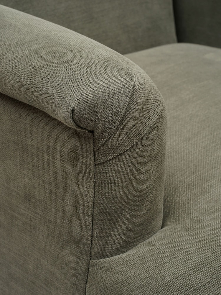Cotswold Company Forest Green George Cotton Linen Weave Armchair - Image 5 of 5