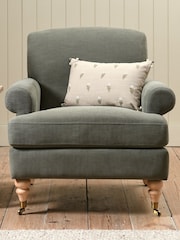 Cotswold Company Deep Forest William Cotton Linen Weave Armchair - Image 1 of 5