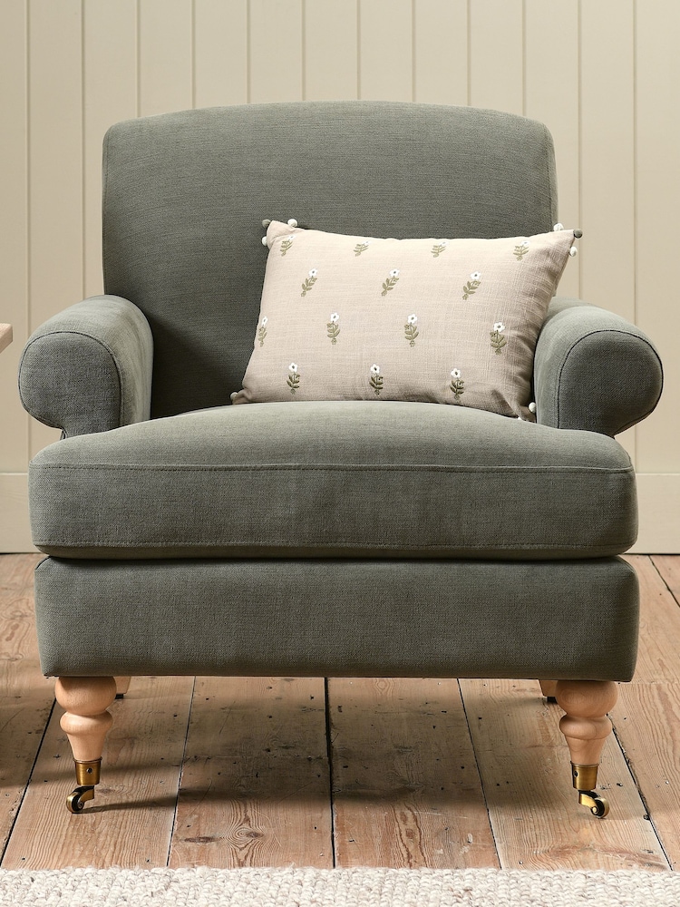 Cotswold Company Deep Forest William Cotton Linen Weave Armchair - Image 1 of 5