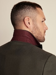 Green Tailored Fit Herringbone Suit Jacket - Image 5 of 10