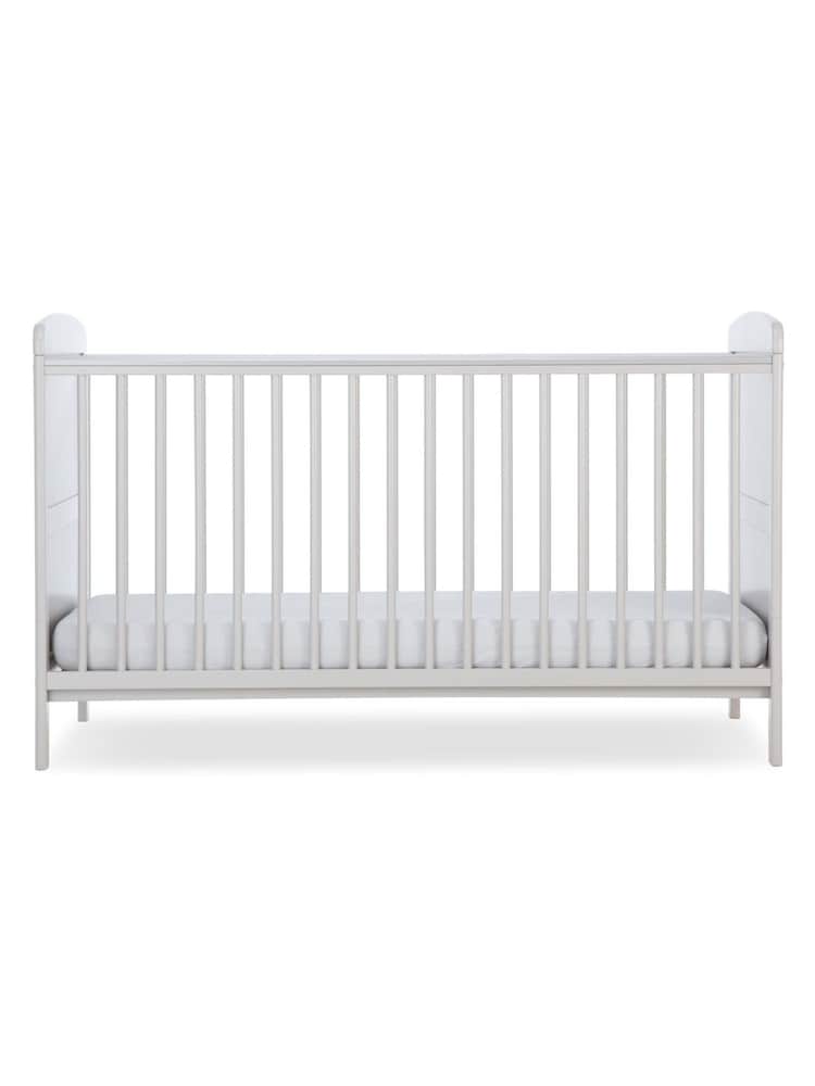 CuddleCo Grey Juliet Cot Bed with Mother and Baby Rose Gold Sprung Mattress - Image 1 of 5