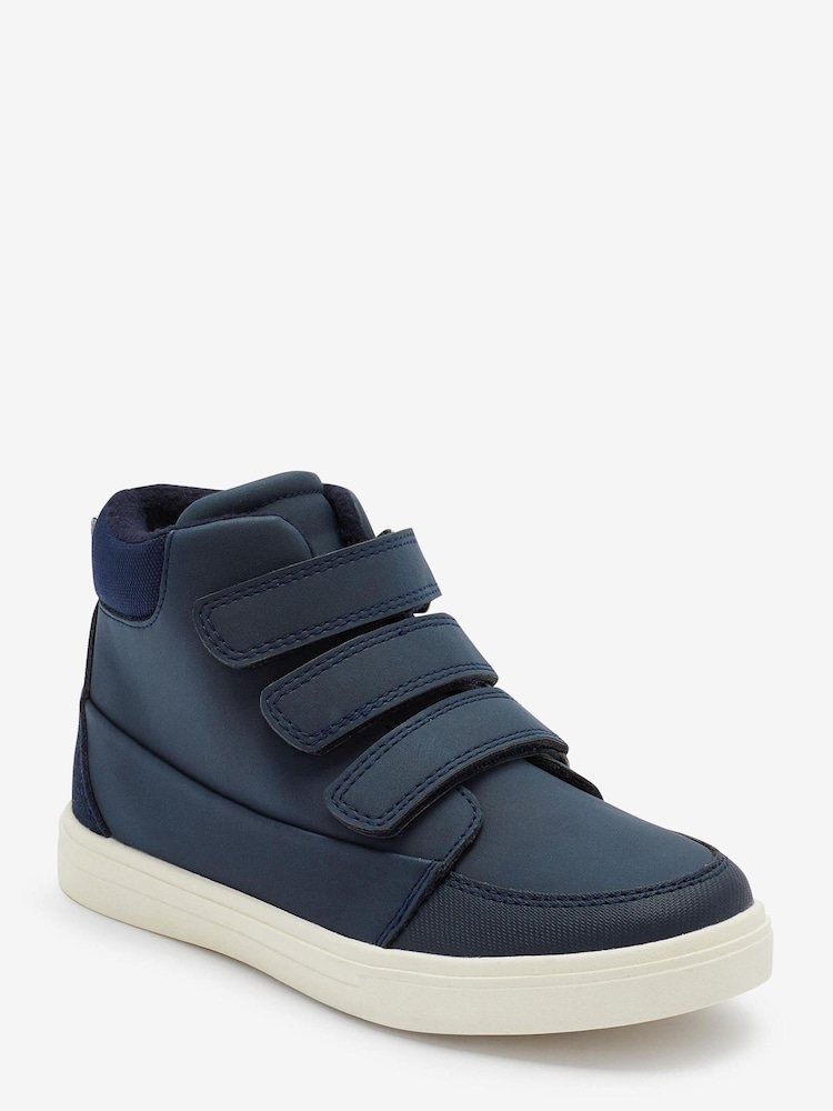Navy Blue Standard Fit (F) Touch Fastening Boots - Image 2 of 4