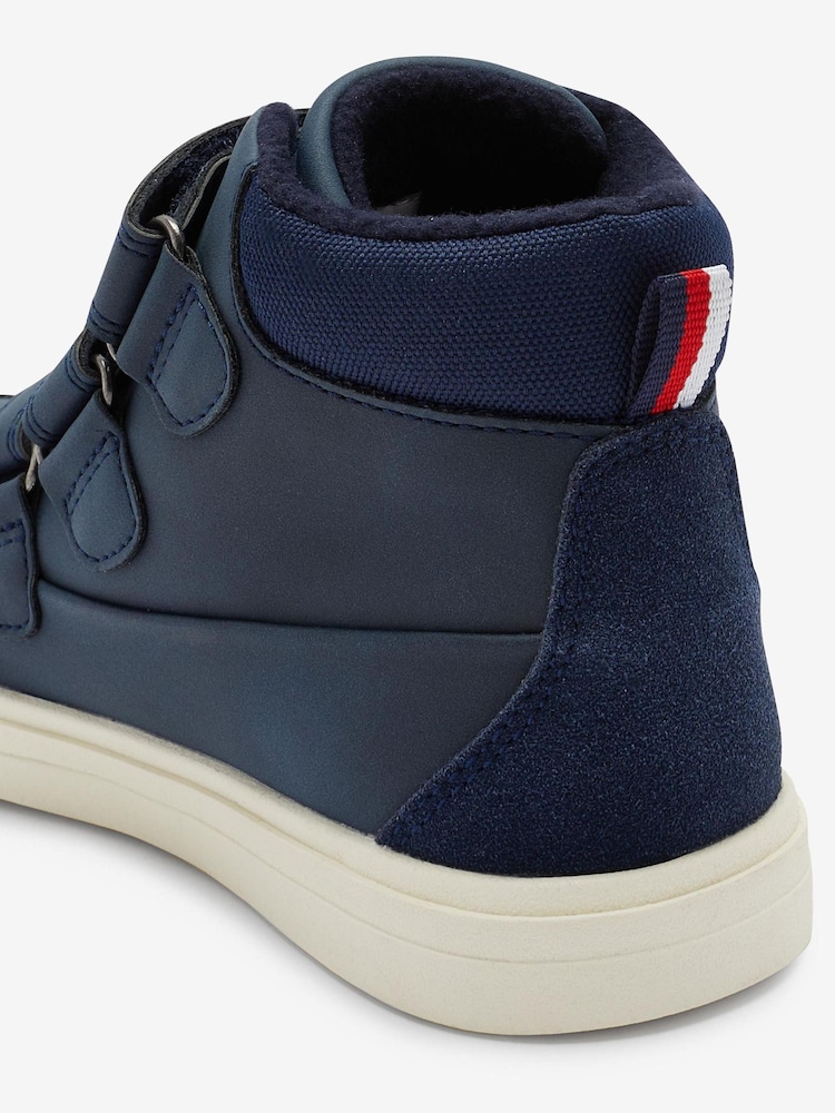 Navy Blue Standard Fit (F) Touch Fastening Boots - Image 4 of 4