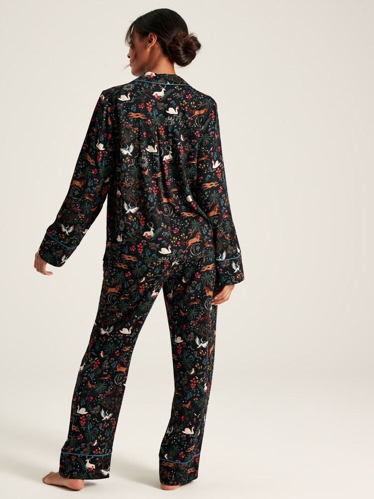 Joules Alma Black Pyjama Set - Image 2 of 5
