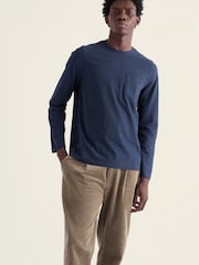 Seasalt Cornwall Blue Merthen Long Sleeve Top - Image 1 of 5