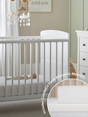 CuddleCo Grey Juliet Cot Bed with Mother and Baby Rose Gold Sprung Mattress - Image 1 of 7