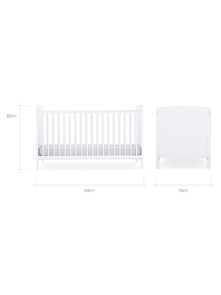 CuddleCo Grey Juliet Cot Bed with Mother and Baby Rose Gold Sprung Mattress - Image 7 of 7