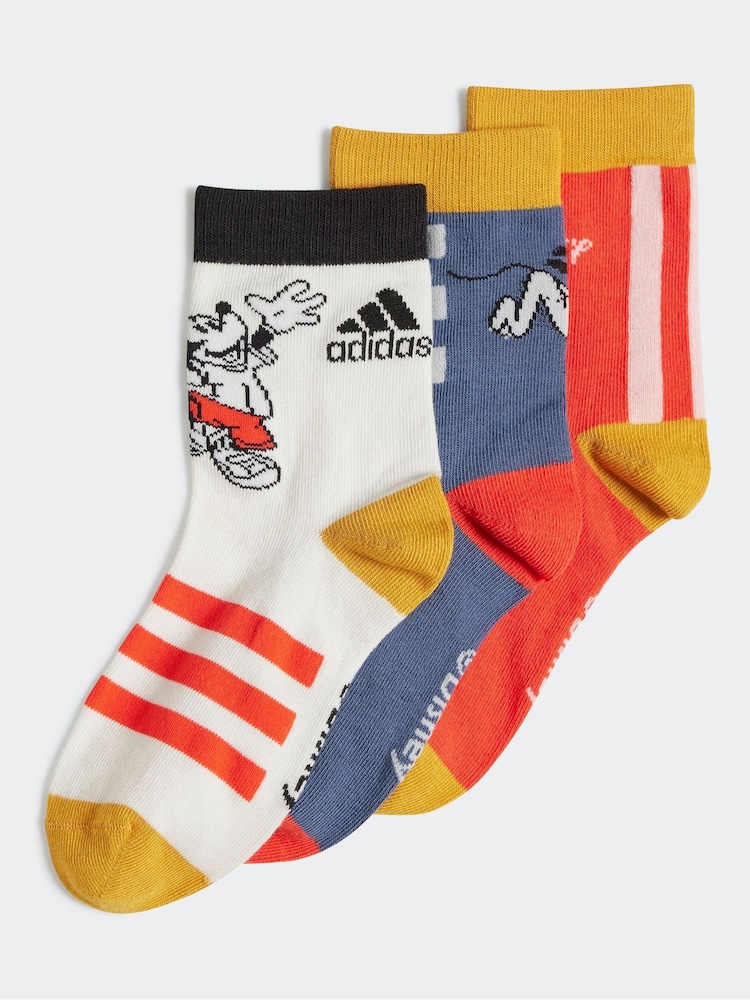 adidas Red Kids Performance Disney's Mickey Mouse Socks 3 Pack - Image 1 of 4