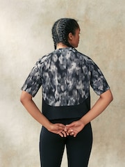 adidas Black AOP Flower Print T-Shirt - Image 3 of 4