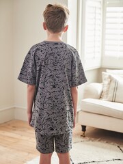 Teal/Grey Splat Oversized Short Pyjamas 3 Pack (1.5-16yrs) - Image 3 of 15