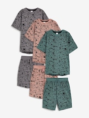 Teal/Grey Splat Oversized Short Pyjamas 3 Pack (1.5-16yrs) - Image 6 of 15