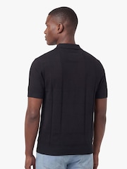Luke 1977 Black Elgin Black Knitted Polo Shirt - Image 2 of 5